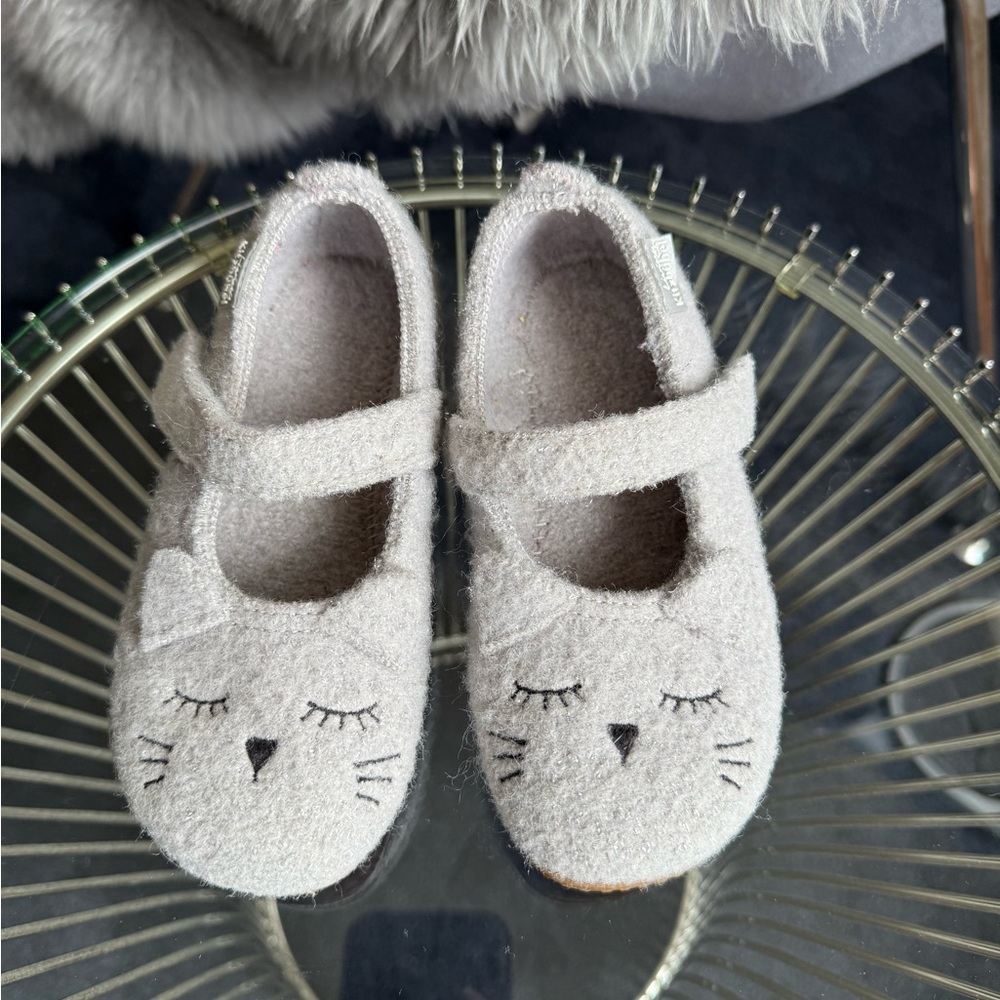 Silver and Gray Cat Face Slippers